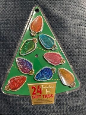 Twinkling Foil Light Bulb Gift Tags - Multi-Color Set